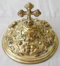 Antique French solid silver gilt Baroque Ciborium